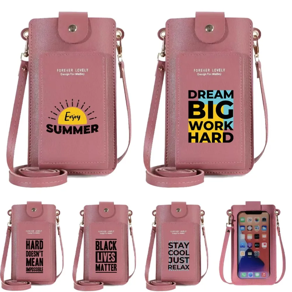 

Lightweight Versatile Simple Portable Women Bags Mobile Phone Bag Card Word Pattern Crossbody Shoulder Strap Handbag Wallets