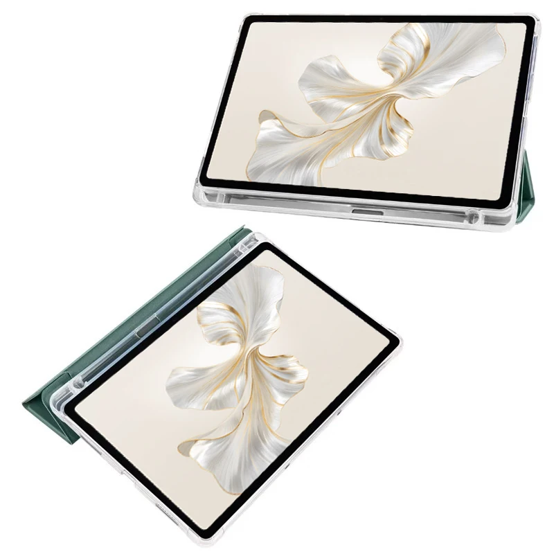 레드미 패드 2 프로 12.1 케이스 펜 홀더 포함 삼중 접이식 소프트 백 스탠드 태블릿 케이스 샤오미 레드미 패드 2 프로 케이스 12.1인치