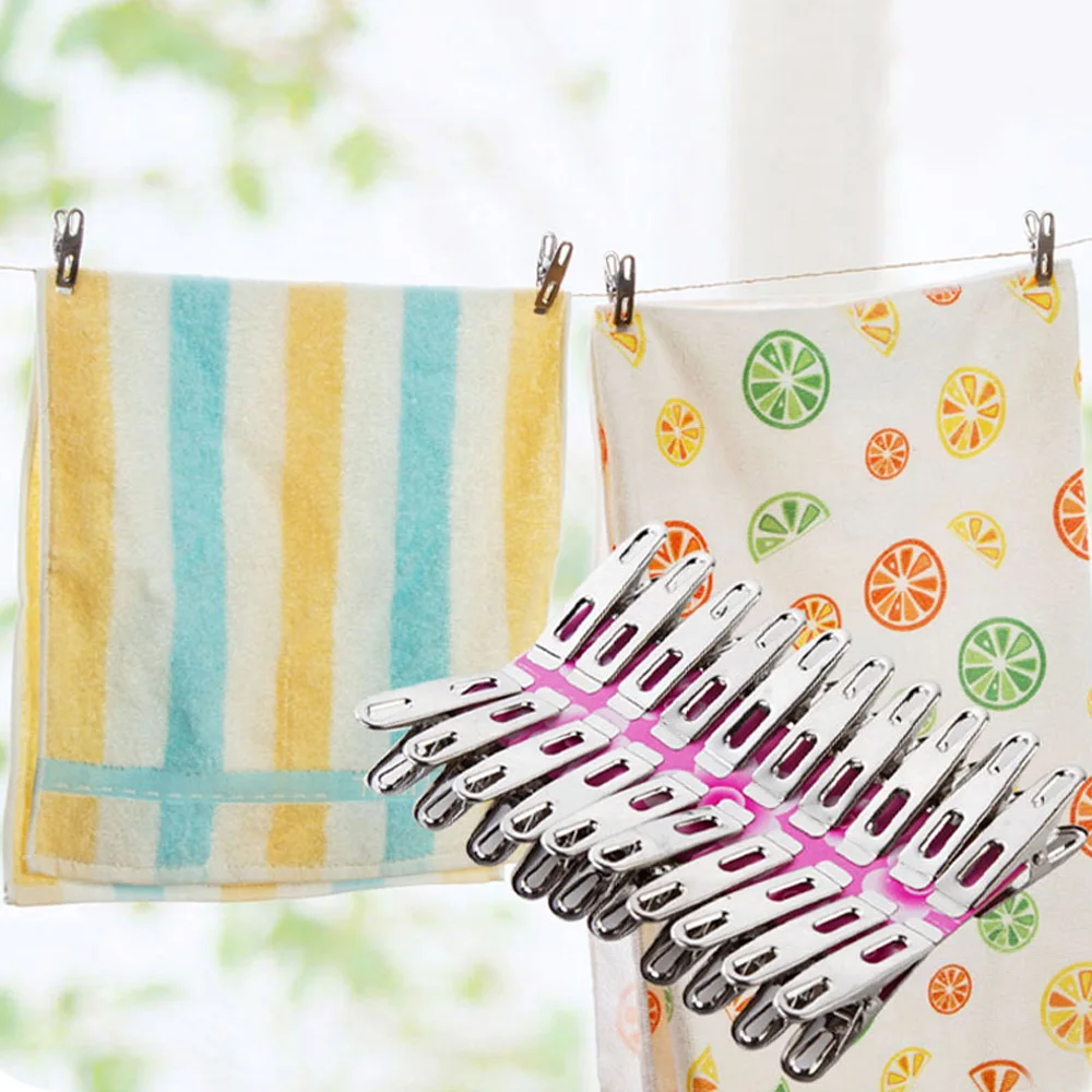 โลหะWindproofในครัวเรือนแห้งแขวนเสื้อผ้าซักผ้าPinsแฟ้มคลิปเสื้อผ้าหมุดคลิปปิดผนึก