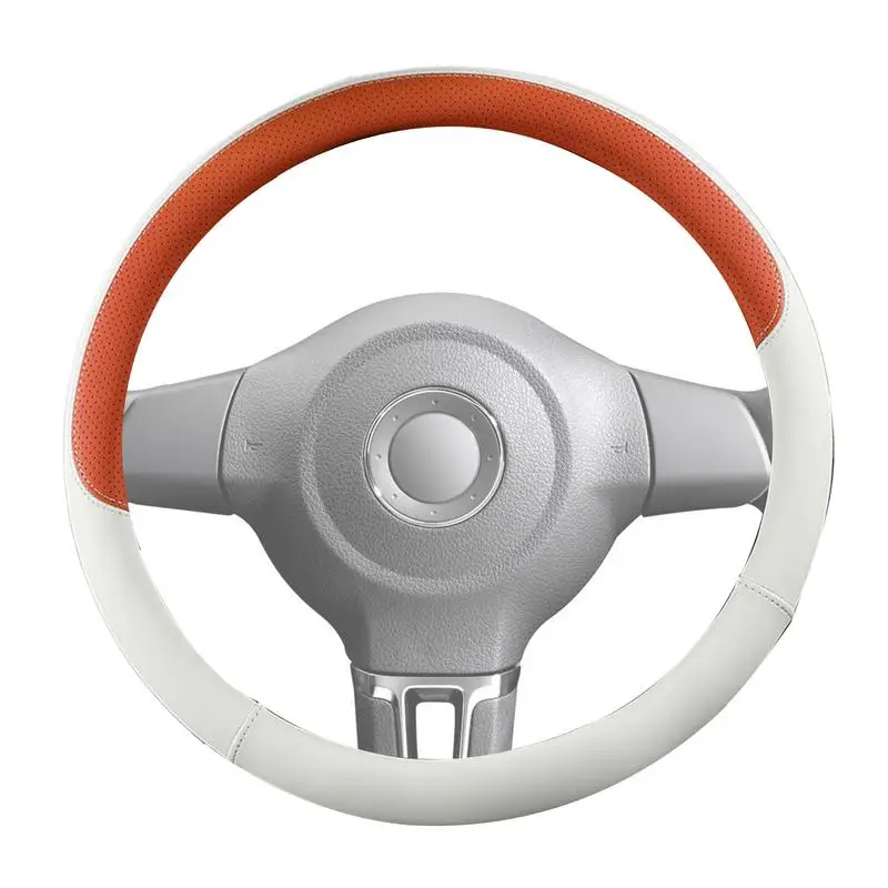 Universal Car Steering Wheel Cover D-shaped And Round Leather Non-slip Steering Covers Breathable Protector For Most Vehicles