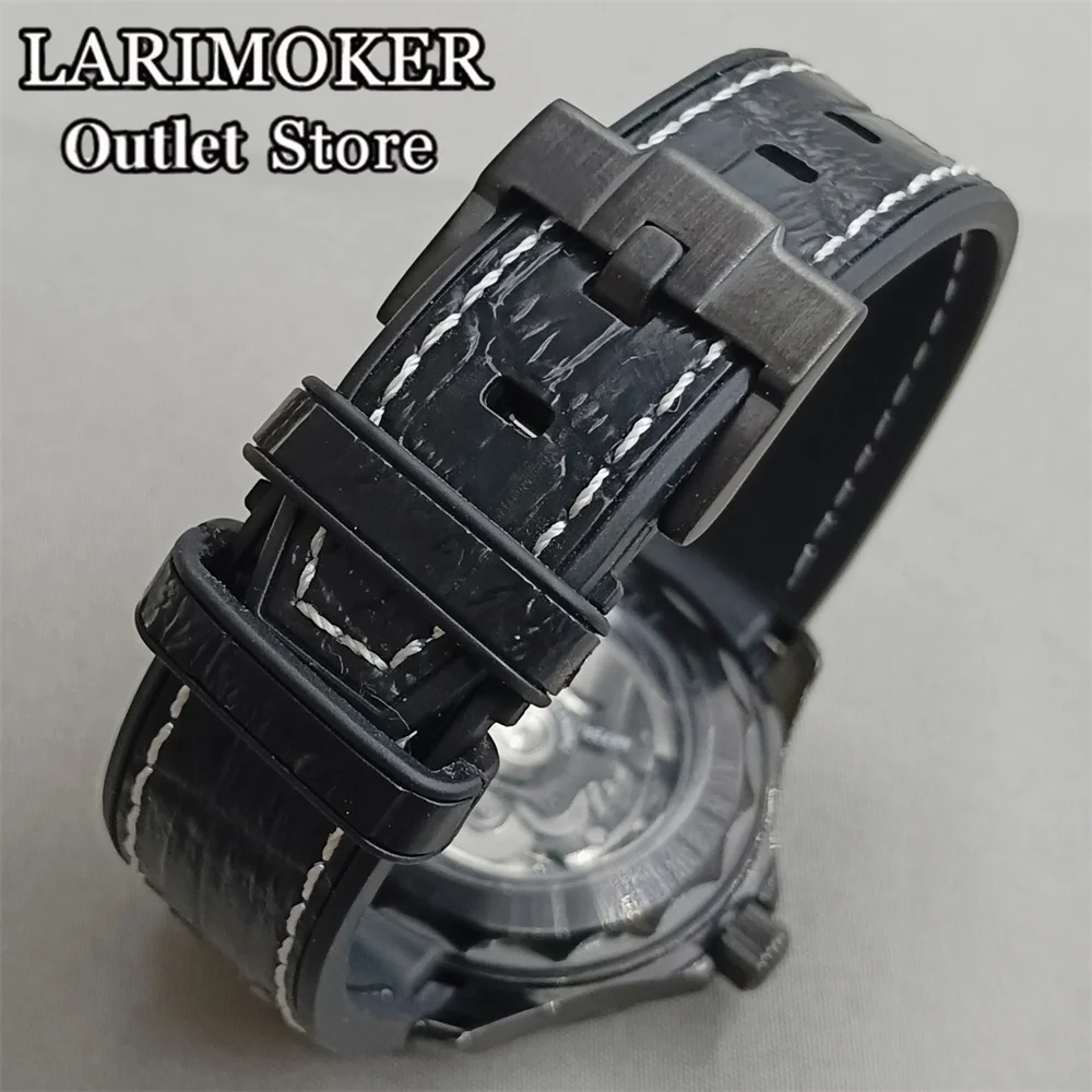 LARIMOKER 41mm PDV Case black dial Use NH35  PT5000 Mechanical Men\'s Watch Sapphire Glass Stainless Steel  Strap