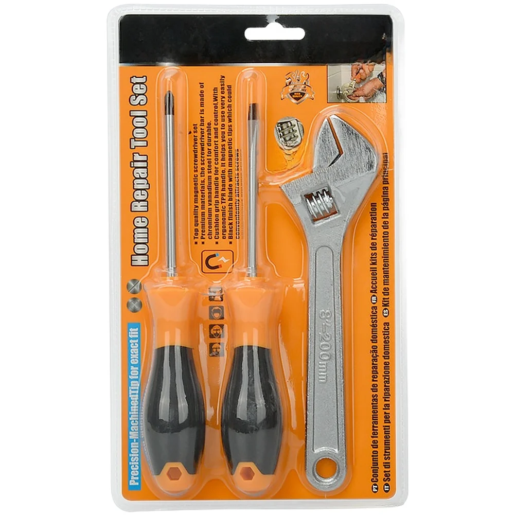Steel Tool Set with PVC Grip Handles for DIY Enthusiasts Needing Reliable Performance in Household Repair and Assembly Work