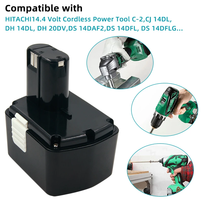 EB1412S EB1414S 14.4V 4000mAh Ni-MH Power Tools Replacement Rechargeable Battery for Hitachi EB1426H EB1430H EB14S DS14DVF3