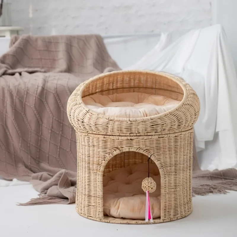 

House with Double Layer Design Pet Shelter All-Season Pet Bed for Cats