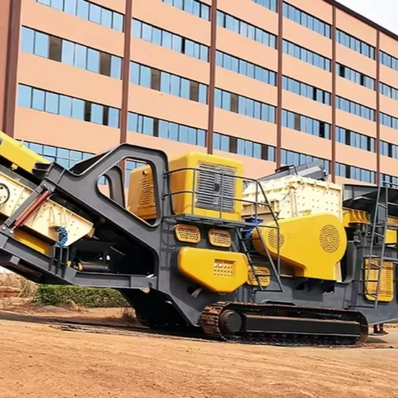 Customized Low Cost Compact Design Mining Crushing Station Rock Break Plant Crawler Mobile Impact Crusher Feeder Belt 3 in 1Line