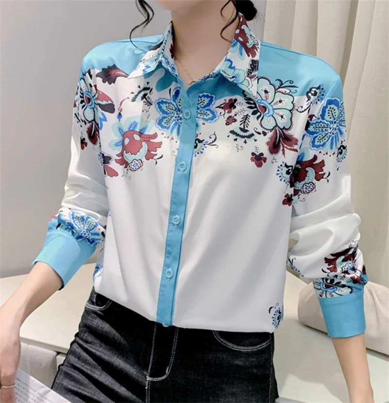 FANIECES Luxury European Style Blouse Women Long Sleeve Elegant Splicing Bow Tie Satin Vintage Shirt Casual Tops قمصان وبلوزات