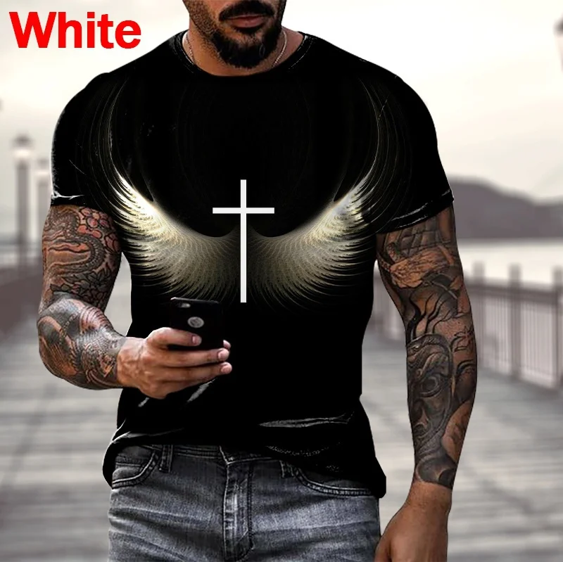 Christian Cross Jesus Print Men/women Casual T-shirts