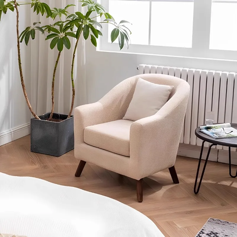 Nordic Simplicity Cafe Chairs Modern Leisure Fabric Lazy Sofa Balcony Cafe Chairs Garden Milk Tea Cafe Furniture Silla FYCC