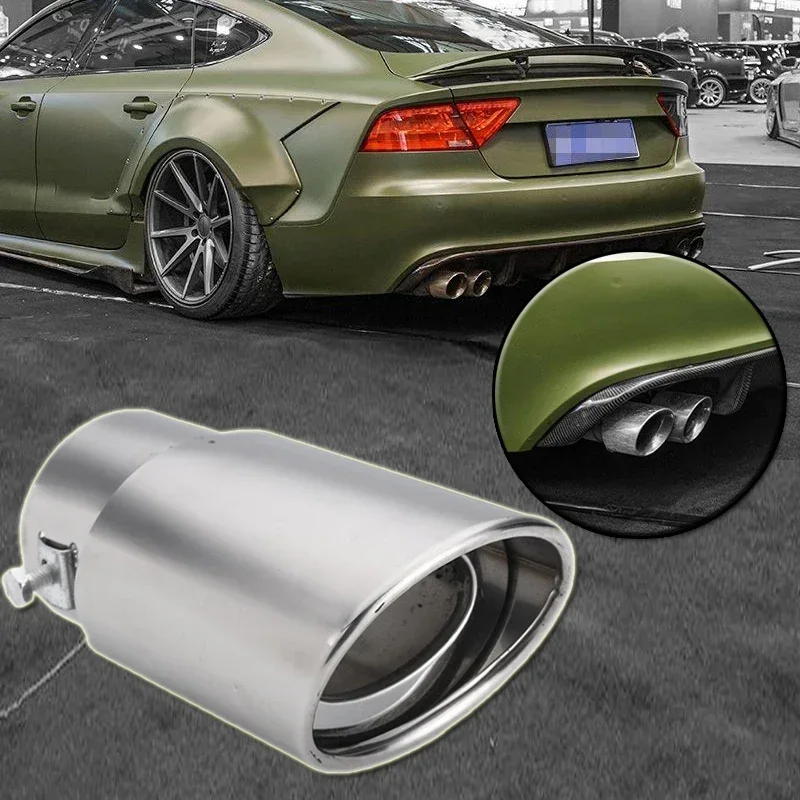 

Universal 14.5cm 2.4'' Car Exhaust Muffler Tip Round Stainless Steel Pipe Chrome Tail Muffler Exhaust Tip Pipe Car Accessories