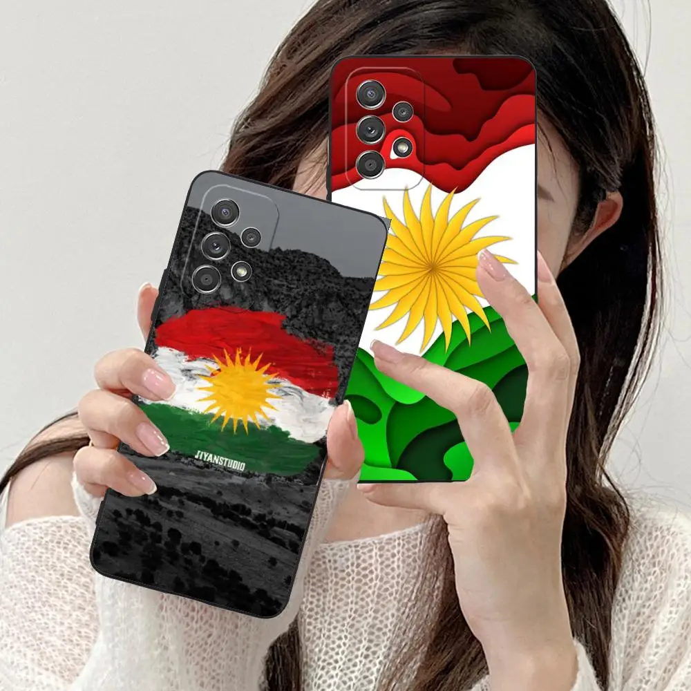 

Чехол для мобильного телефона с флагом Курдистана для Samsung Galaxy M55 54 42 35 34 33 32 23 22 15 14 13 12 F55 5G Цветной чехол для мобильных телефонов