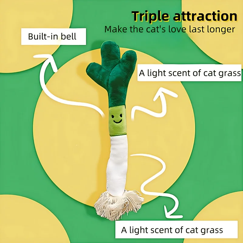 1pc Little Shallot Super Cute Cat Mint Bell Toy Cartoon Toy self-hi relief device grinding teeth plush Cat mint Toy Cat Supplies