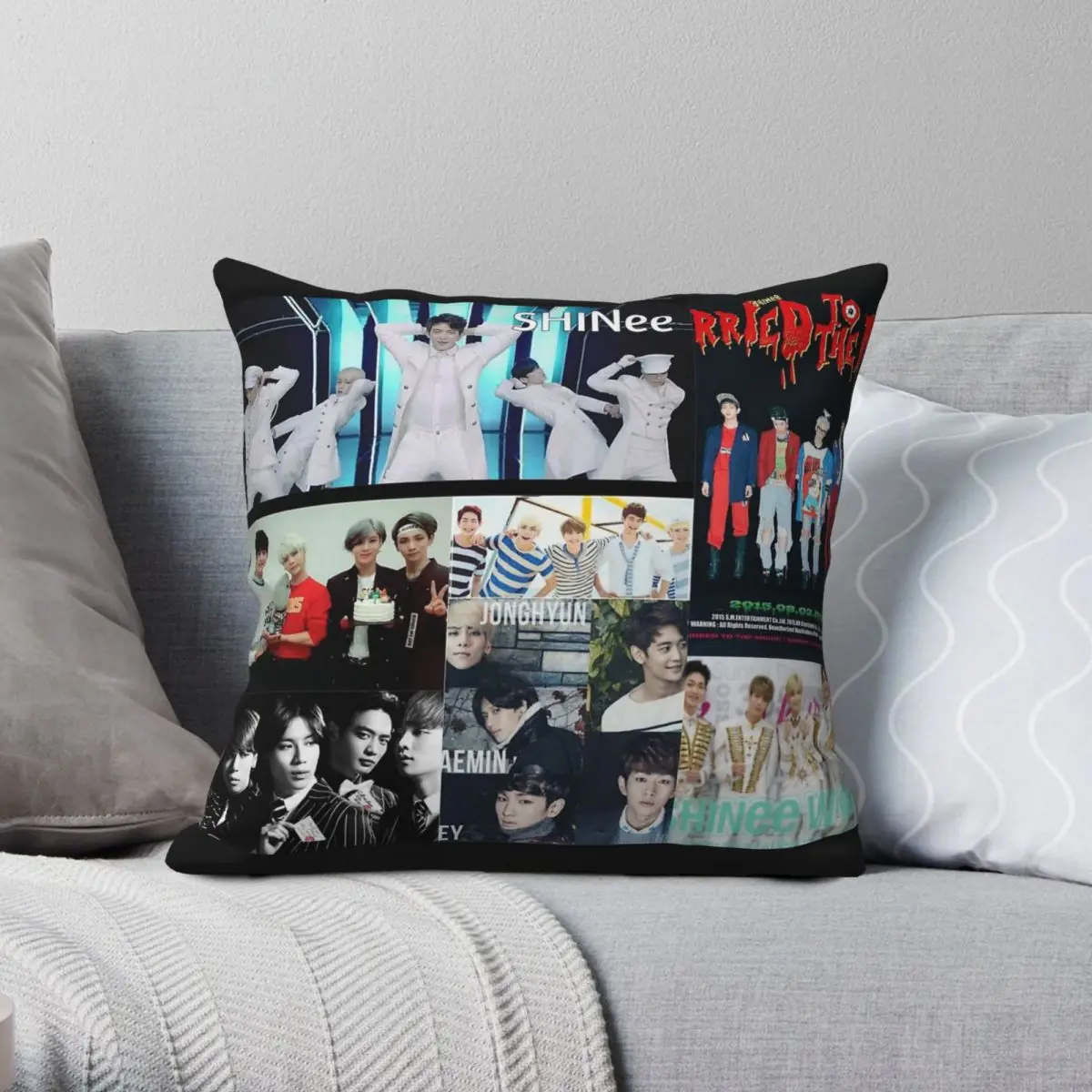 Shinee Collage Square Pillowcase Polyester Linen Velvet Pattern Decorative Throw Pillow Case Room Cushion Cover Wholesale 18