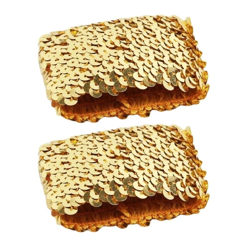 5ASD luccicanti polsini senza dito senza paillettes oversleeves maniche a braccio elastico coperture per polso per eventi