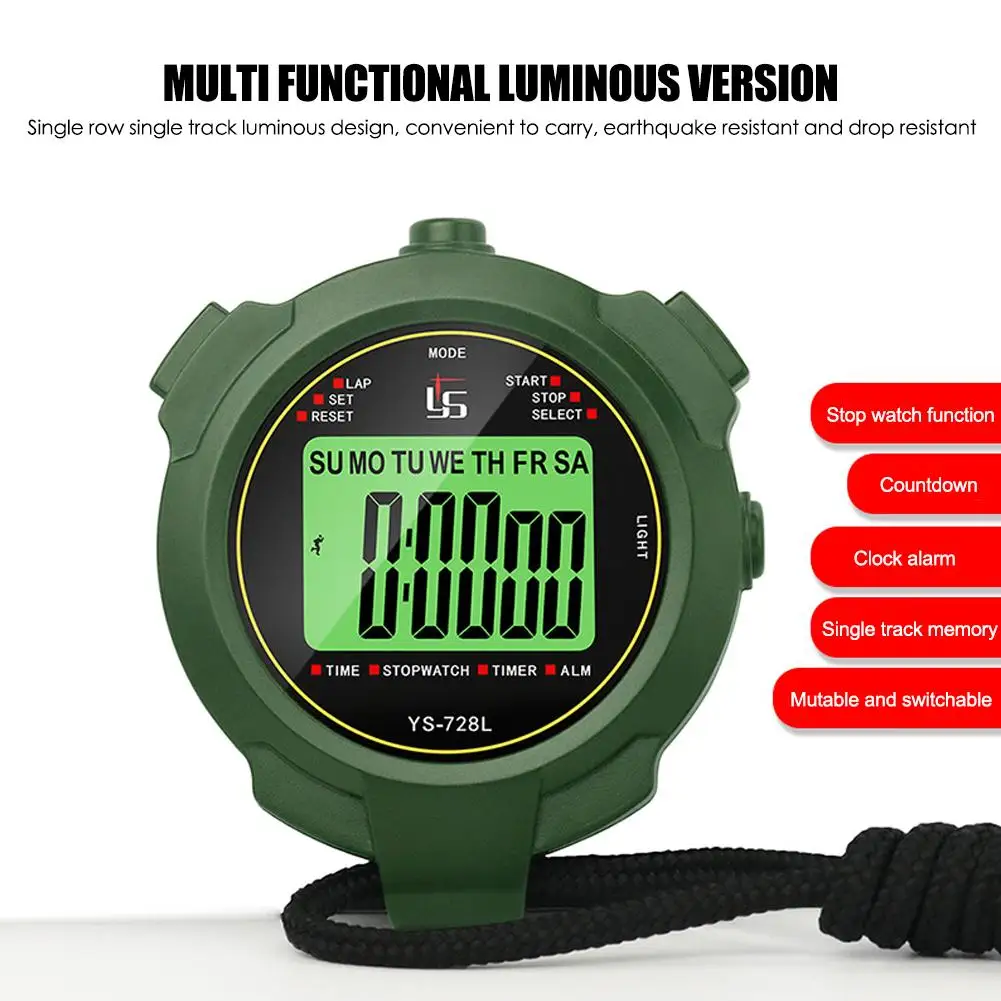 Waterproof Digital Professional Handheld LCD Handheld Sports Stopwatch Electronic Countdown For Sports A2I0