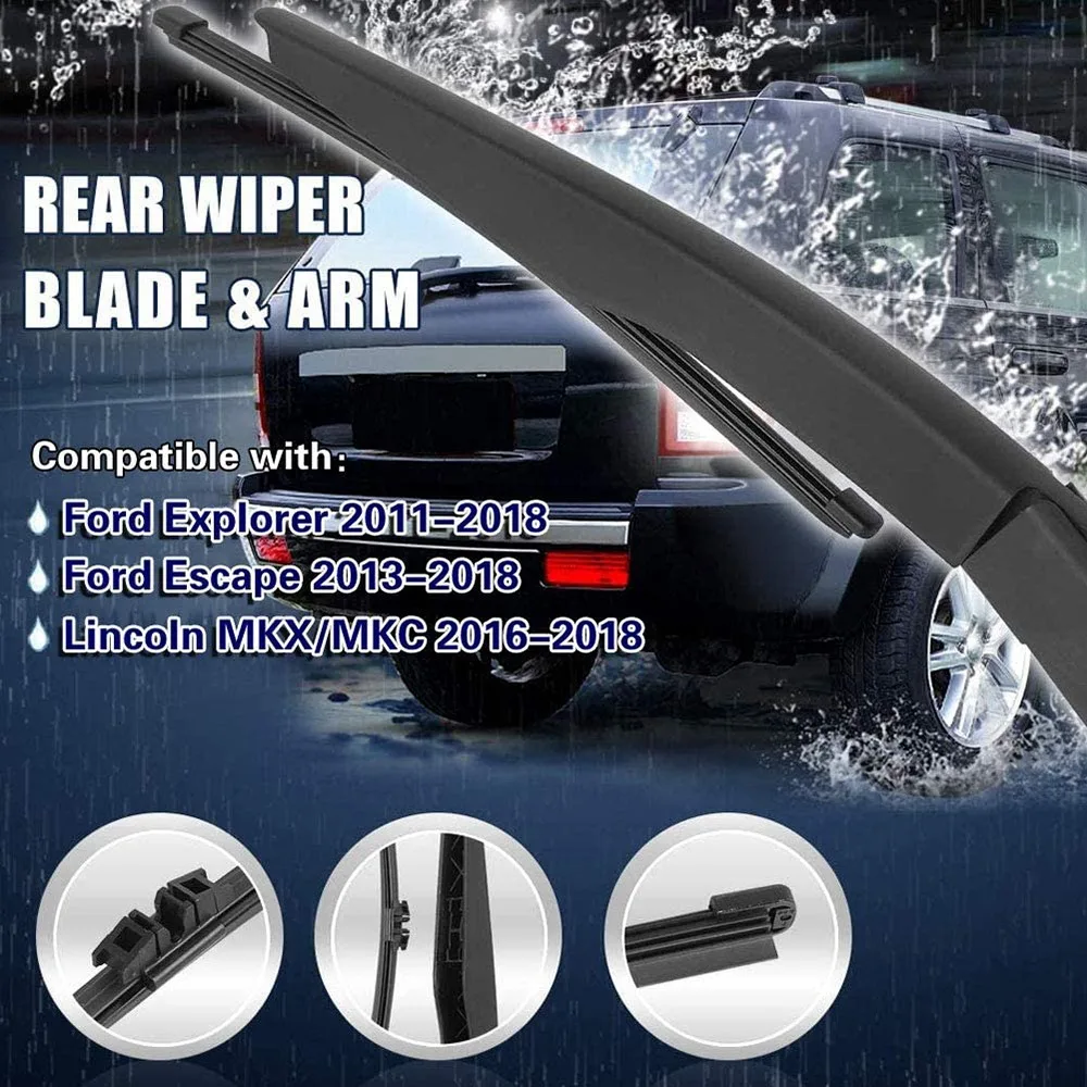 Rear Window Windshield Wiper Arm Blade Set for Ford Explorer 2011-2018 Lincoln MKX 2016-2018 BB5Z17526C