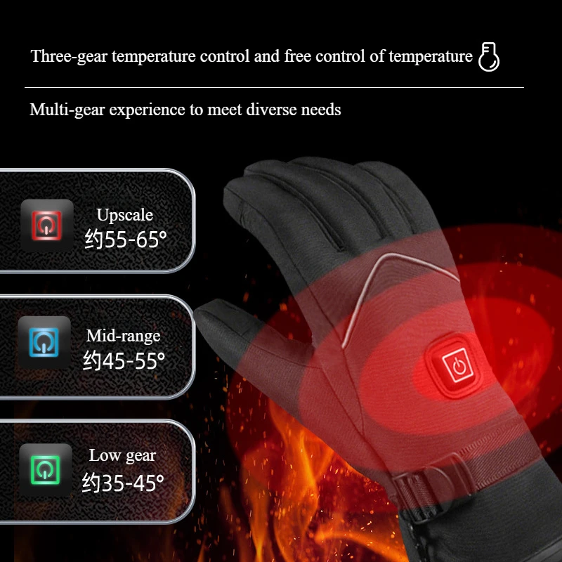 Heating Gloves Outdoor Electric Heating Gloves Hand Warmers Waterproof Riding Ski Motorcycle Bicycle Outdoor Winter Gloves