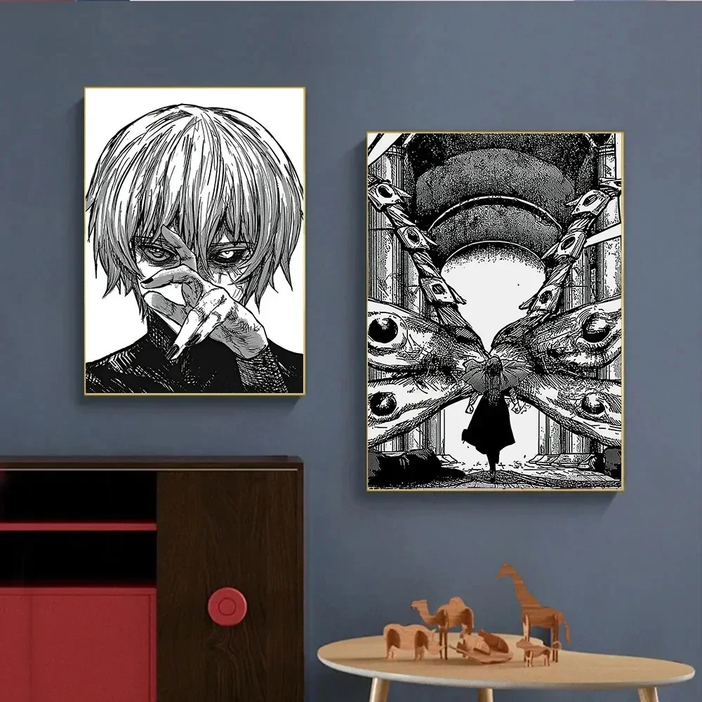 Japanese Anime Tokyo Ghoul Kaneki Ken Posters Wall Art Canvas Painting Manga Art Pictures for Home Living Room Decor Frameless