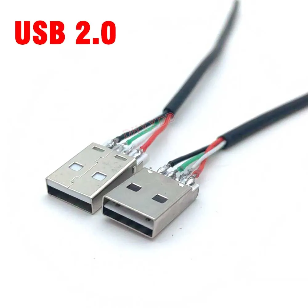 50Pcs USB 2.0 4Pin Horizontal / Vertical Simple Soldered Male Plug-in Board Quick Charging Data USB2.0 Connector