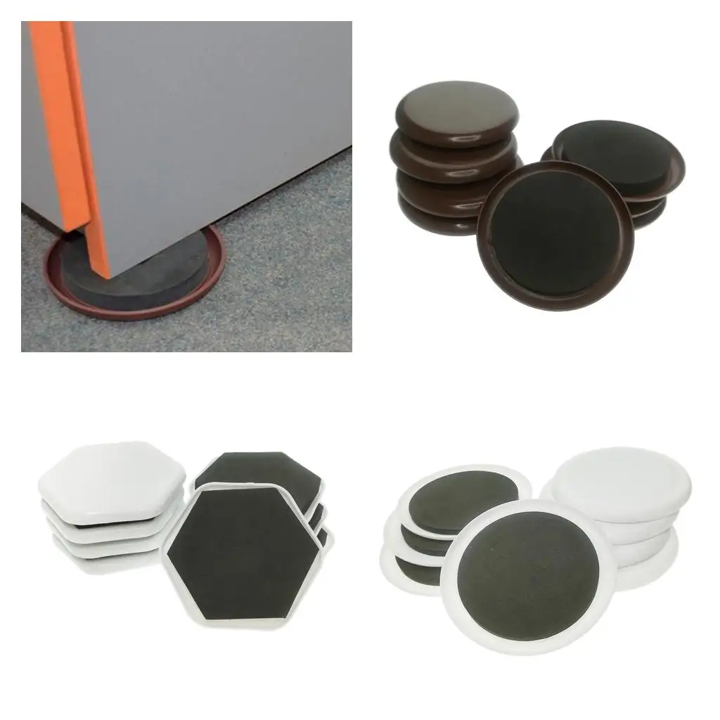 Plastic Furniture Sliders Round Reusable Pads for Heavy Furniture Moving on Carpet Furniture Accessories for Bedroom