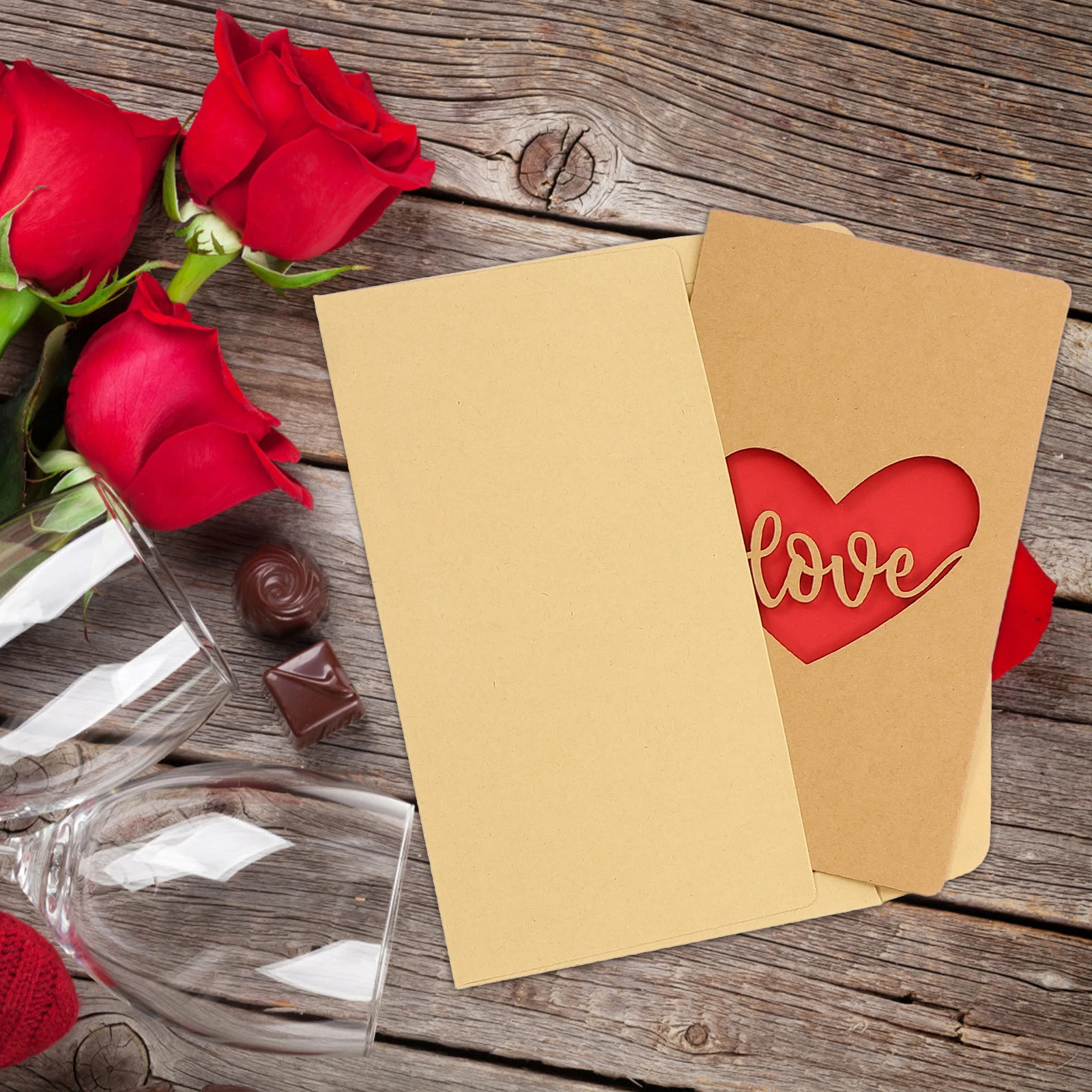 

12 Pcs Retro Love Card Spring Greeting Cards Blessing Festival Heart-shaped Party