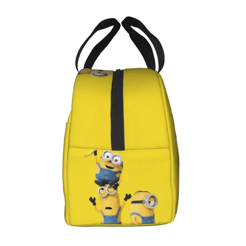 Custom Minion Cartoon Banana Thermal Insulated Lunch Bag Women Resuable Lunch Container for Work School Travel Storage Food Box