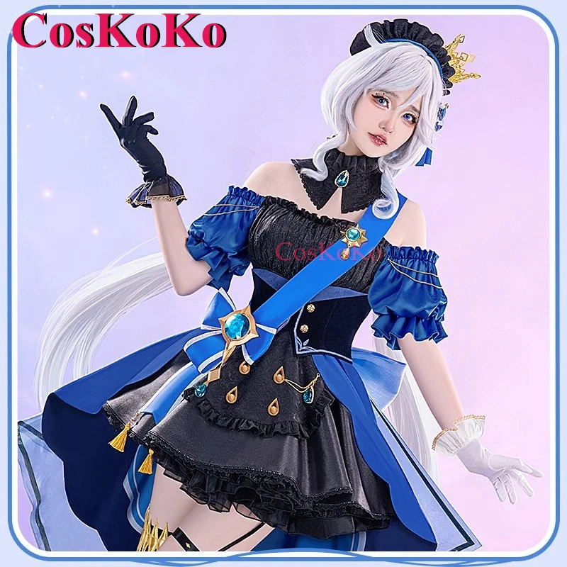 CosKoKo Furina Cosplay Game Genshin Impact Costume Sweet Elegant Focalors Lolita Maid Dress Halloween Party Role Play Clothing