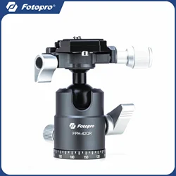 Fotopro 카메라 삼각대 볼 헤드, X-Aircross 3 용 파노라마 볼 헤드, 1/4 인치 퀵릴리즈 플레이트, 360 도 회전, 42QR