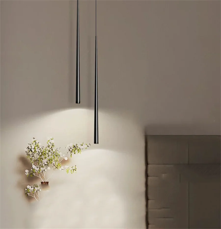 Современный минималистичный конусный светодиодный подвесной светильник с двойной головкой, черный прикроватный небольшой подвесной светильник для спальни, кафе, бара, подвесной светильник