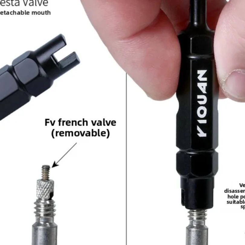 

3-in-1 Bike Multifunctional Valve Core Remover Tool Wrench Spanner for Bicycle Schrader and Presta Valve Extender