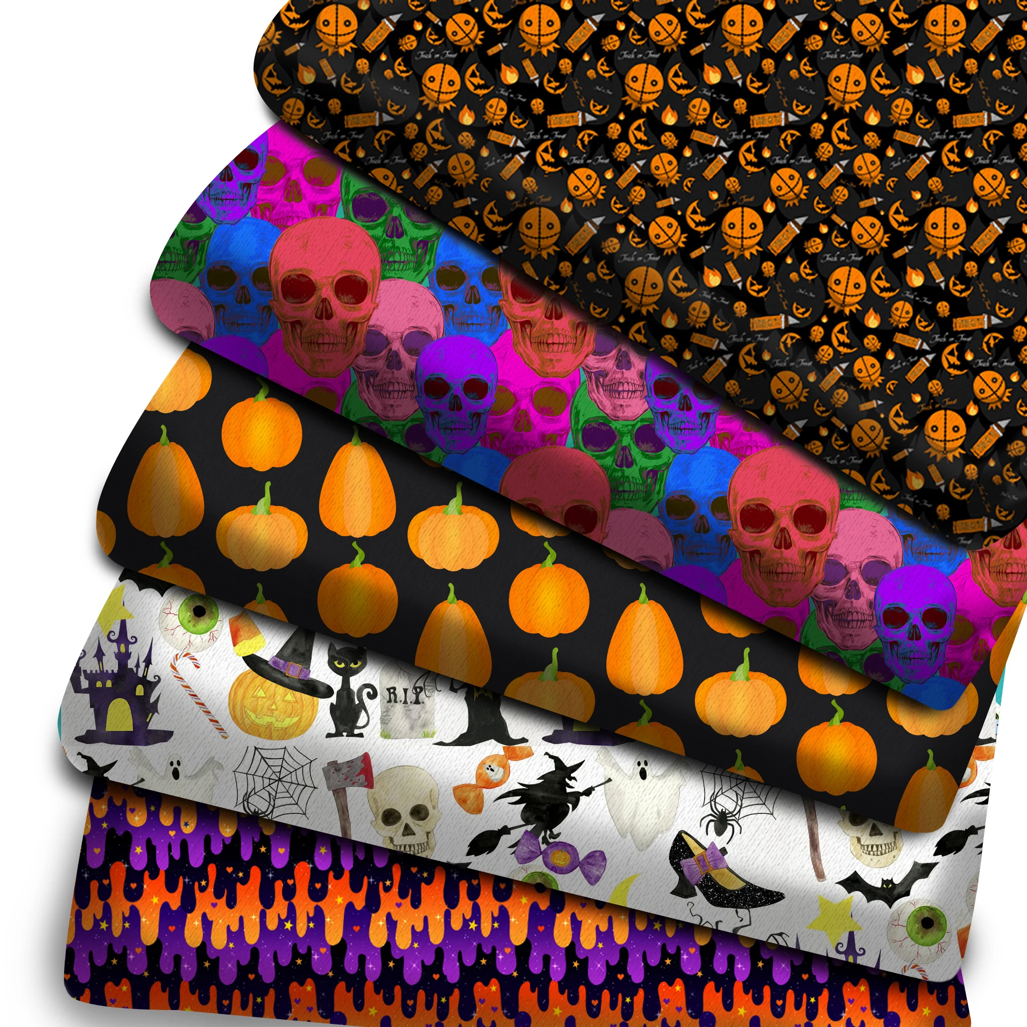 Halloween Pumpkin Polyester Cotton-Swimwear Fabric for Tissue Sewing Quilting Fabrics Needlework Material DIY Handmade 50*145cm