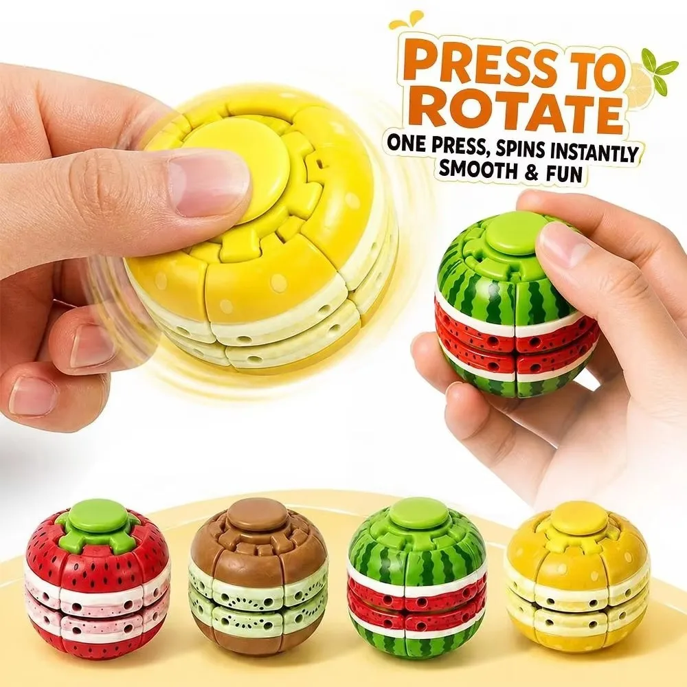6cm Hamburg watermelons, strawberries Multicolor Gear Sphere Fidget Spinner Ball Stress Relief Fidget Rotating ball