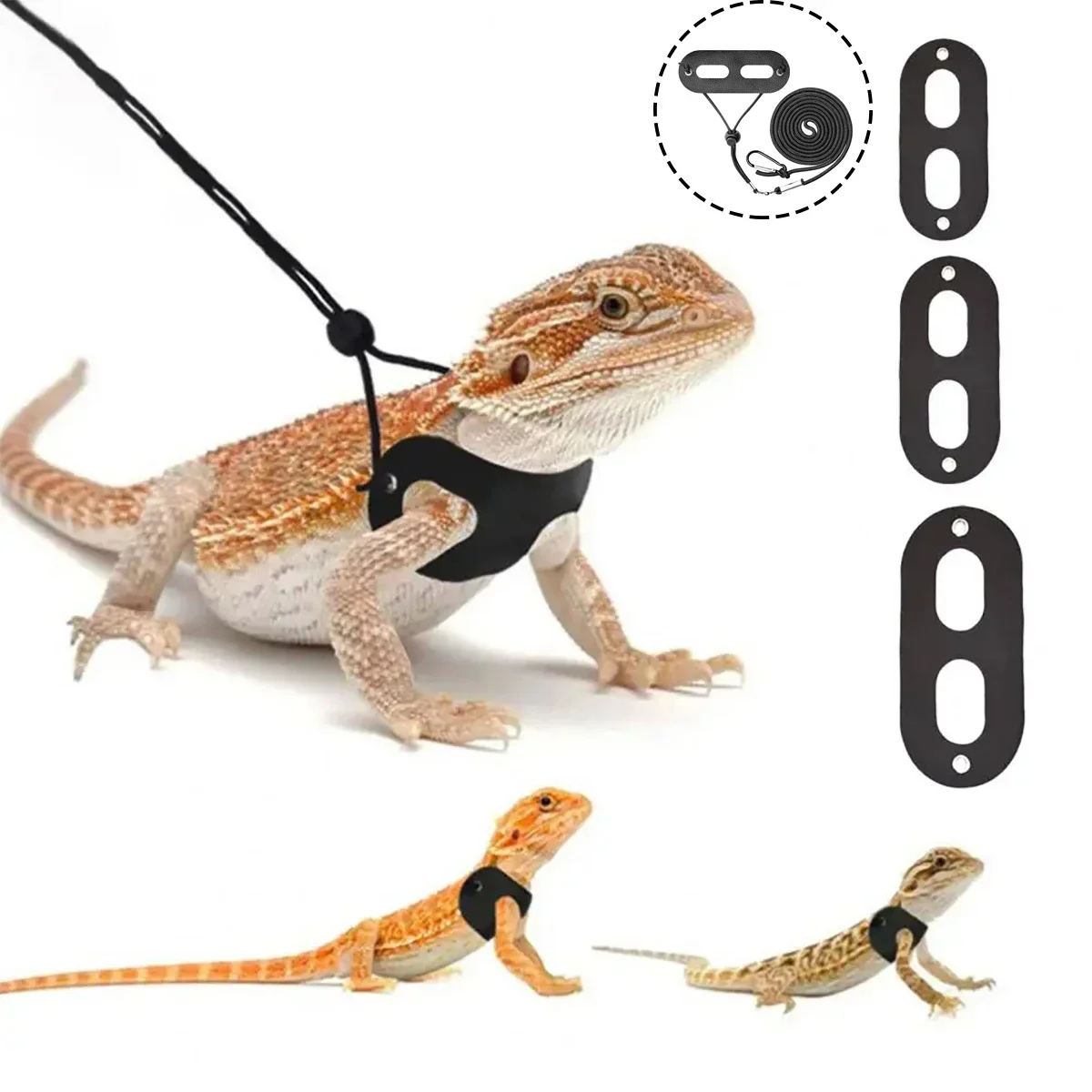 

1 Set Lizard Leash Adjustable Soft Reptile Chest Strap Comfortable Pet Reptile Bearded Dragon Carrier Pet Supplies