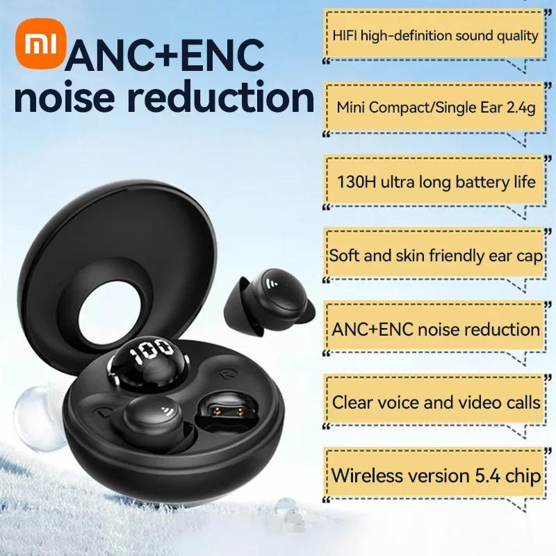 

XIAOMI Wireless Earbuds Small Bluetooth Earphone For Sleeping Invisible In Ear ANC+ENC Noise Cancelling Headset With Mic
