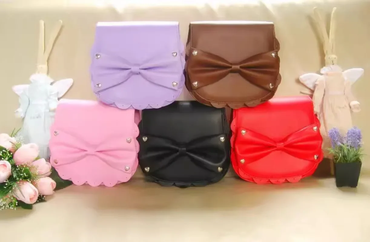 Lolita Bag Japanese Sweet Bow Crossbody Bags for Girls Elegant All Match Solid Shoulder Bag PU JK Uniform Bolsa Mujer Сумка