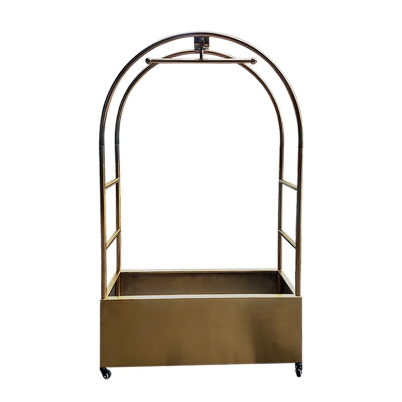 Durable Stainless steel trolley wedding dress photography display stand clothing silent wheel thickened clothes traile