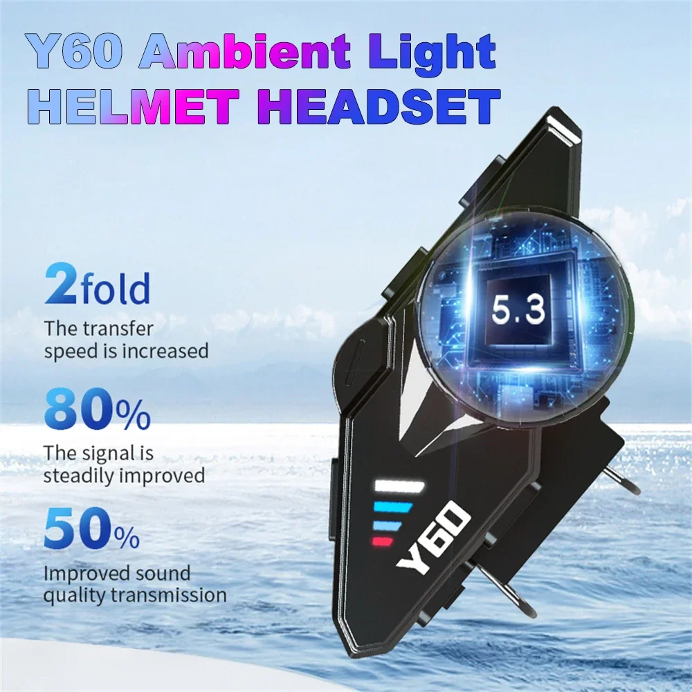 Y60 Helmet Bluetooth Headset Motorcycle Bluetooth Headset Waterproof Noise Cancelling RGB Light Helmet Headset Kamen Rider