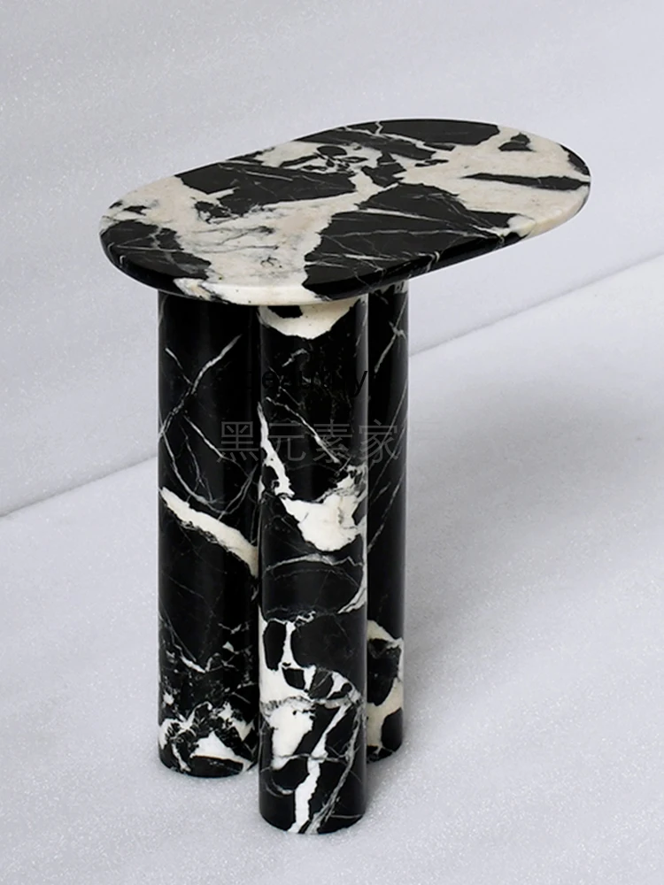 Modern Minimalist Marble Side Table Designer Movable Luxury Stone High Sense Small Coffee Table