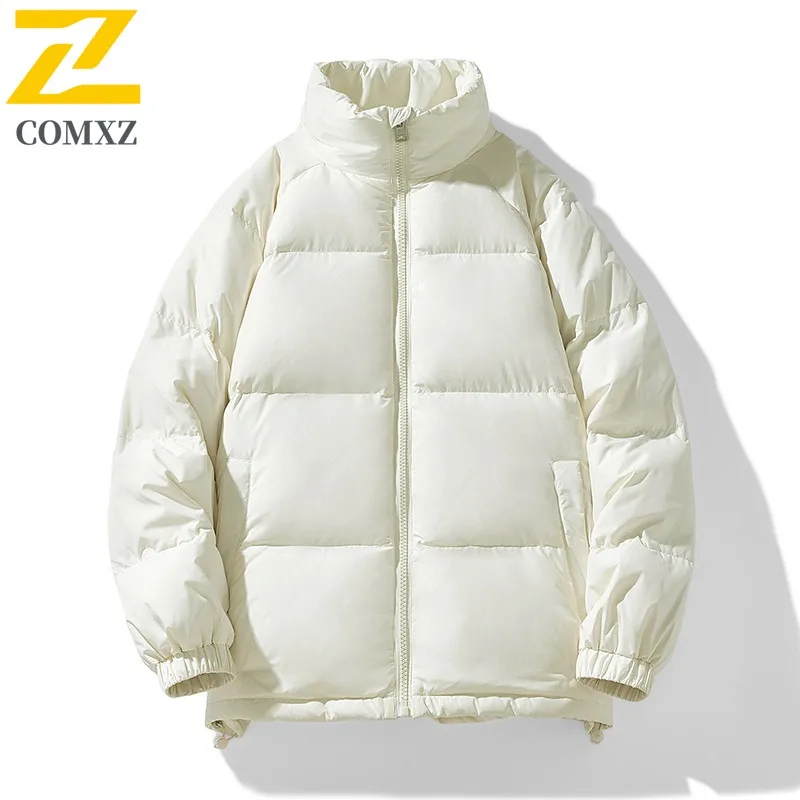 COMXZ Men Bread Jacket 2025 Short New Minimalist Ski Camping Warm Windproof Daily Padding Coat Versatile Urban Winter Jackets