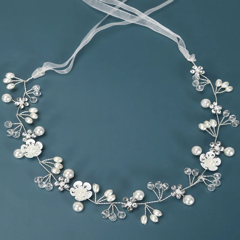 Floralbride Handmade Rhinestones Crystal Pearls Bridal Headband Hair Vine Wedding Headpieces Women Bridesmaids Hair Jewelry
