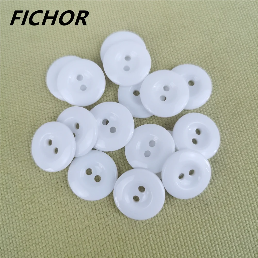 

30/50pcs 15mm 2 Holes White Round Resin Buttons Sewing Button for Clothing Scrapbooking Crafts DIY Apparel Accessories