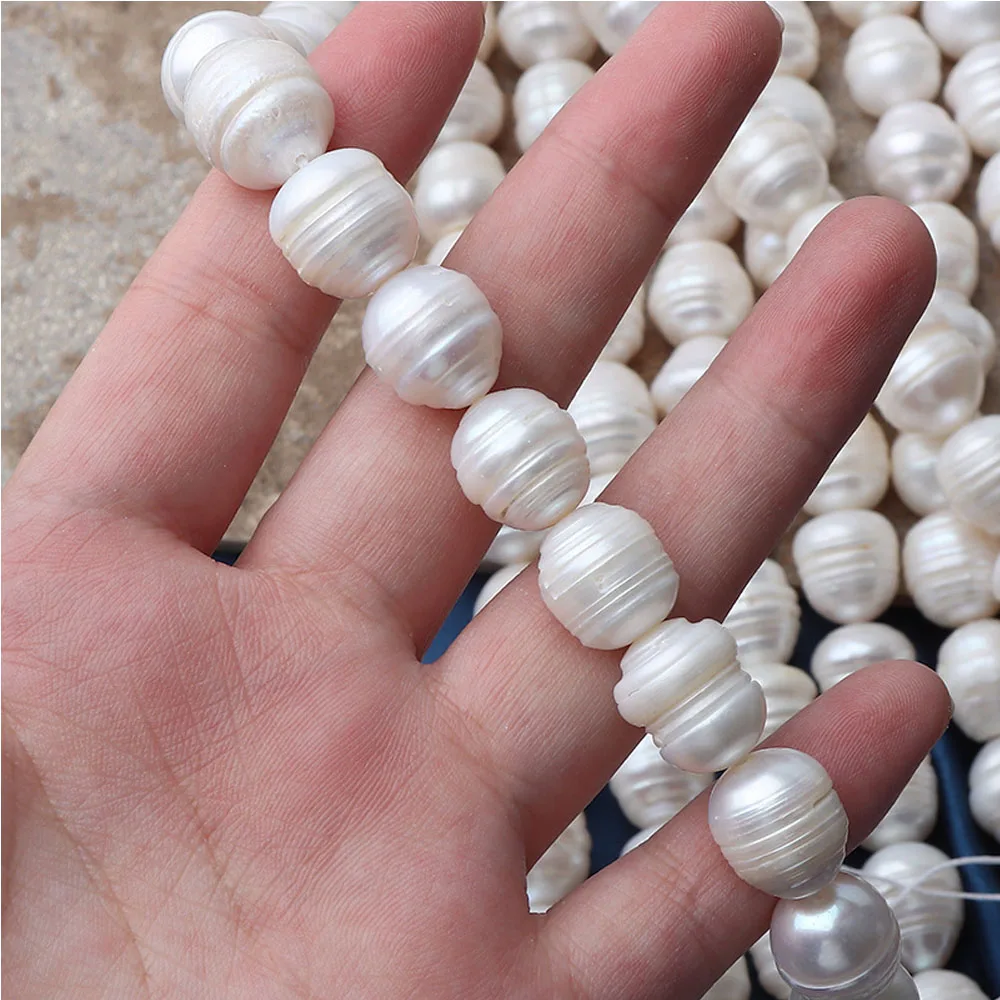

11-13mm Large Threaded Hamburger Beads Natural Freshwater Pearls Loose Beads for Jewelry Making DIY Necklace Bracelet Accessory