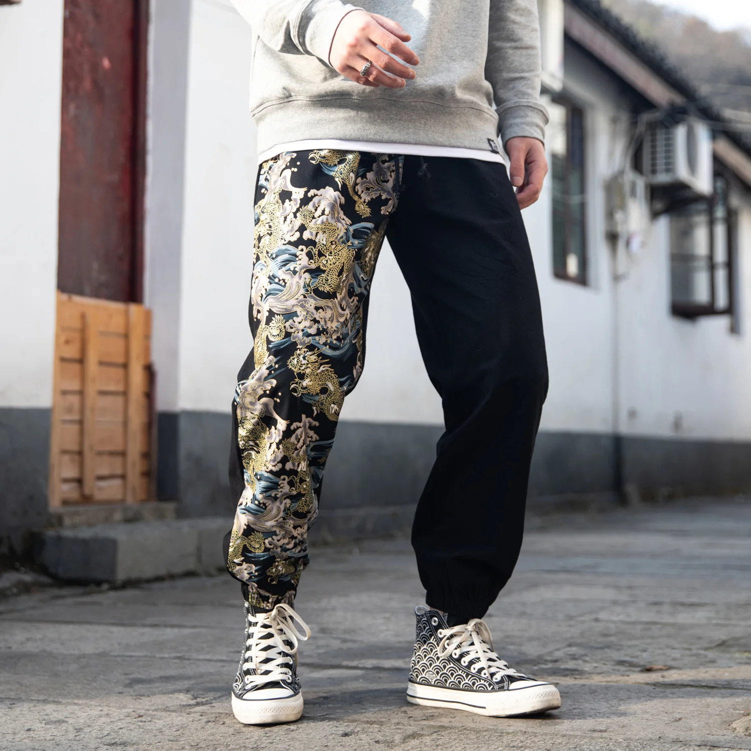 

Chinese Style Retro Printing Plus Size Cotton Linen Casual Pants Tai Chi Wu Dang Joggers Men Clothing Harajuku Fashion Trousers