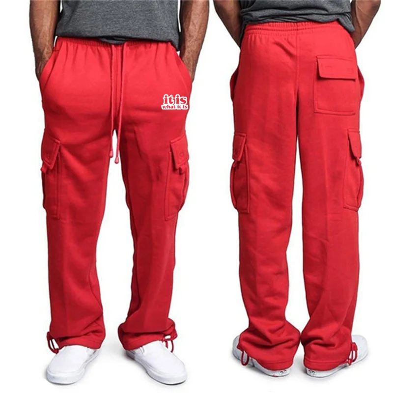 Pantaloni da lavoro funzionali multitasche da uomo pantaloni tattici Casual pantaloni da allenamento Casual dritti larghi all\'aperto da uomo