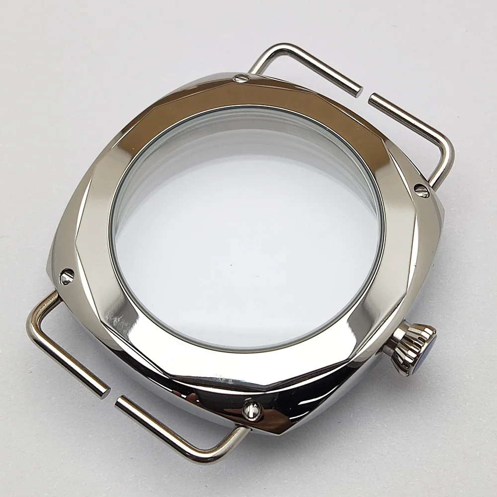 45mm 316L Stainless steel Watch case Polished Back Clear Watch accessories suitable for ETA6497 ETA 8498 ST 3600 ST3621 Movement