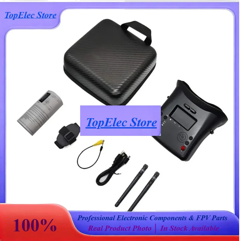 TopES1pcs New 5.8G FPV Goggles LS-008D 4.3Inch 40CH Support DVR Dual Antenna Built-in Battery 480*272 LS008D Helmet For Racing D