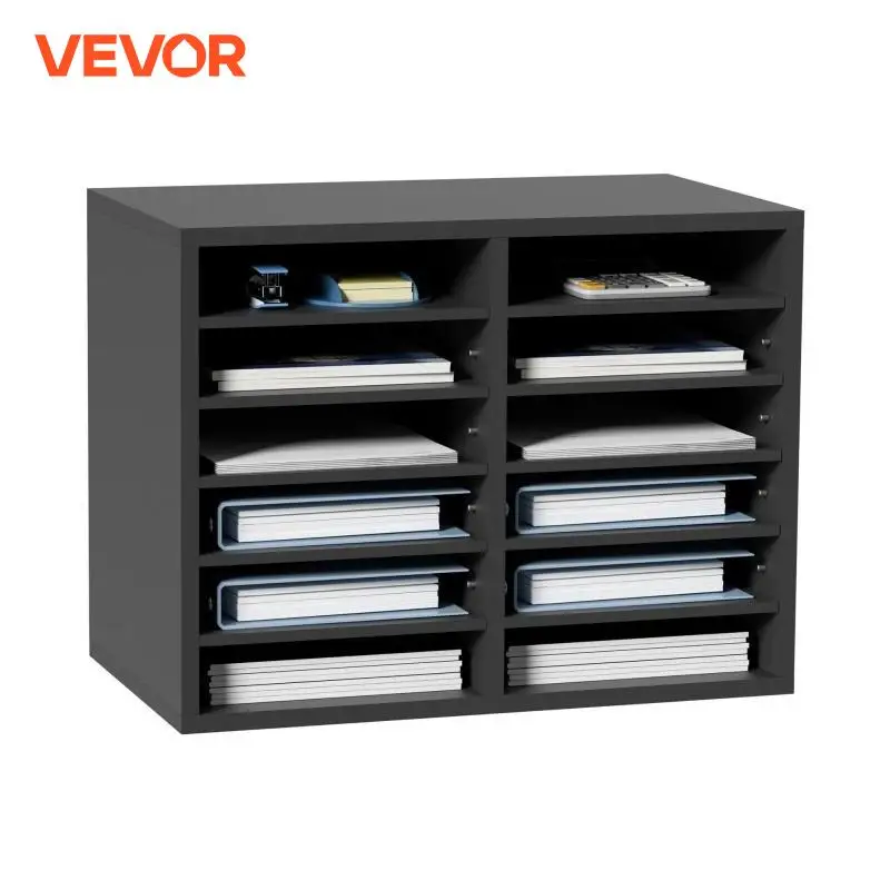 VEVOR Literature Organizers with Adjustable Shelves Wood Literature Sorter for Office Home Classroom Mailrooms EPA Certified