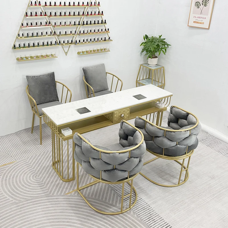 Japanese style nail table and chair set, fashionable single and double table and chair, nail table, light luxury manicure table