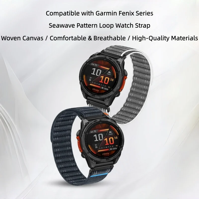 22mm 26mm Band For Garmin Nylon Watch  Fenix 8 7 Pro 7S 6X 6 5X 5Plus Venu 3 4 instinct 3 47 43 bracelet correa Forerunner Strap