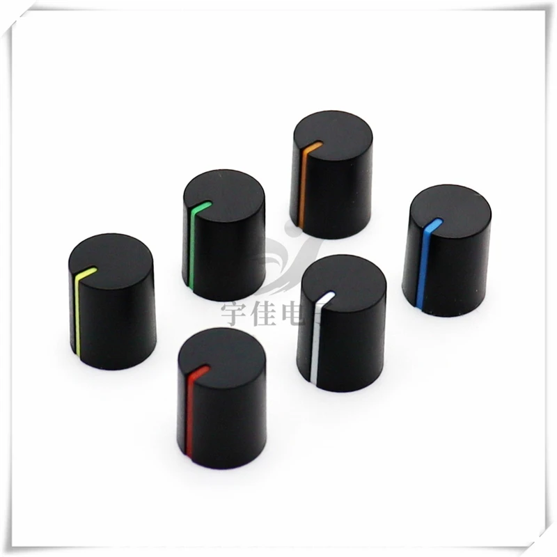 20PCS Plastic 180 Degree Half Shaft Knob Cap Potentiometer Knob Cap Mixer Rotary Cap Electrical Electronic Switch Cap