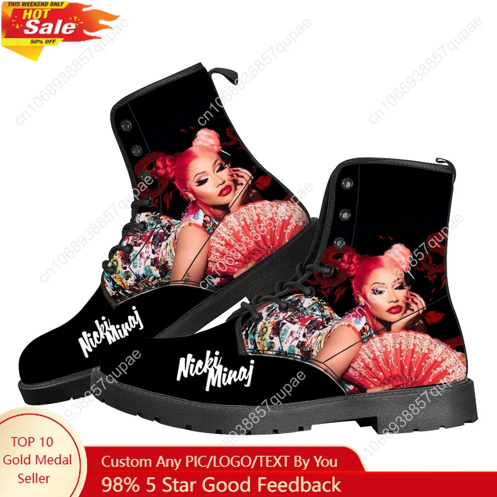 

Популярные повседневные ботинки в стиле рэпера N-Nicki Minaj, мужская и женская подростковая обувь, уличные 3D водонепроницаемые ботинки в стиле ретро, уличные ботинки на заказ